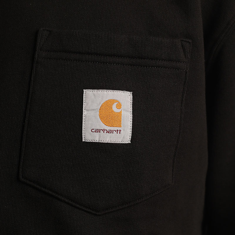 мужская черная толстовка Carhartt WIP Pocket Sweat I030903-black - цена, описание, фото 2